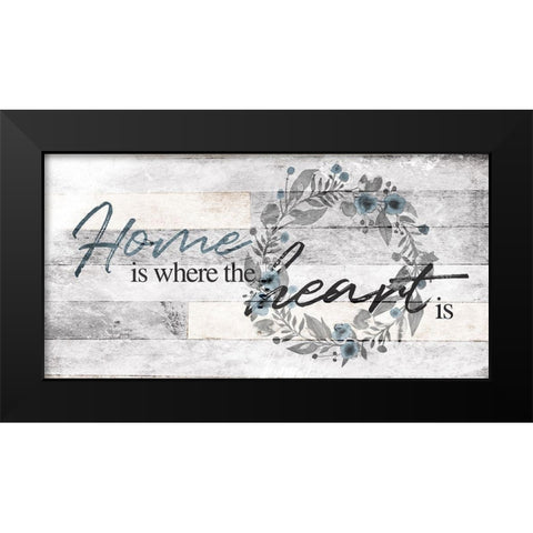Home Heart Black Modern Wood Framed Art Print by Villa, Milli
