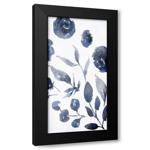 Florals In The Wind Black Modern Wood Framed Art Print by Villa, Milli