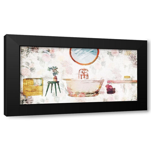 Floral Bathroom 2 Black Modern Wood Framed Art Print by Villa, Milli