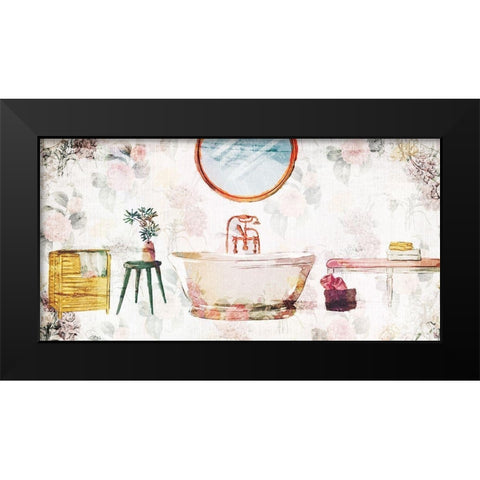 Floral Bathroom 2 Black Modern Wood Framed Art Print by Villa, Milli