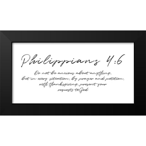 Script Philippians Black Modern Wood Framed Art Print by Villa, Milli