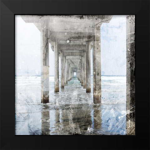 Postcard From The Pier 2 Black Modern Wood Framed Art Print by Villa, Mlli