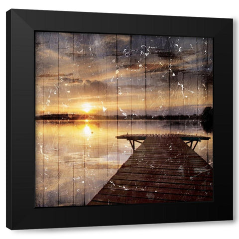 Out On The Dock Black Modern Wood Framed Art Print by Villa, Mlli
