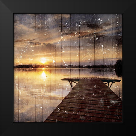 Out On The Dock Black Modern Wood Framed Art Print by Villa, Mlli