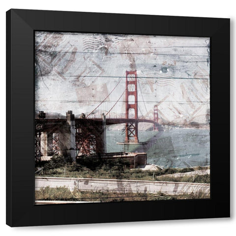 Postcard From SanFran Black Modern Wood Framed Art Print by Villa, Mlli