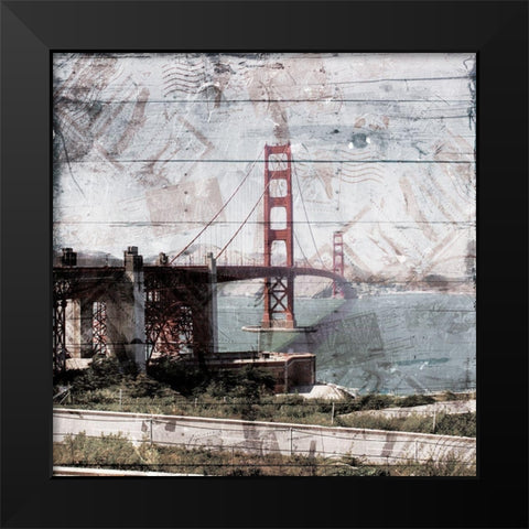 Postcard From SanFran Black Modern Wood Framed Art Print by Villa, Mlli