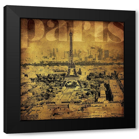 Golden Paris Black Modern Wood Framed Art Print with Double Matting by Villa, Mlli