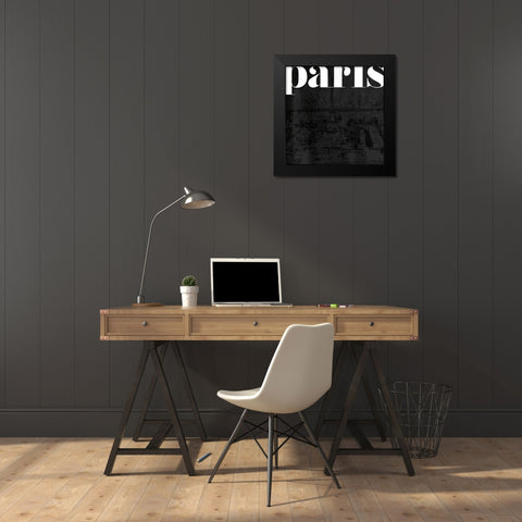 Black Paris Black Modern Wood Framed Art Print by Villa, Mlli