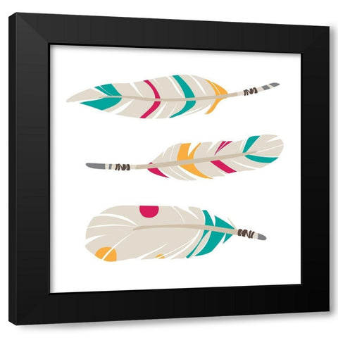Magical Feathers Black Modern Wood Framed Art Print with Double Matting by Villa, Mlli