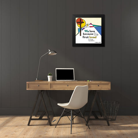 Abstract Praise Black Modern Wood Framed Art Print by Villa, Mlli
