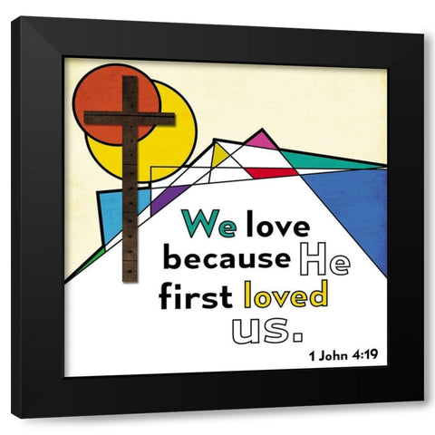 Abstract Praise Black Modern Wood Framed Art Print with Double Matting by Villa, Mlli