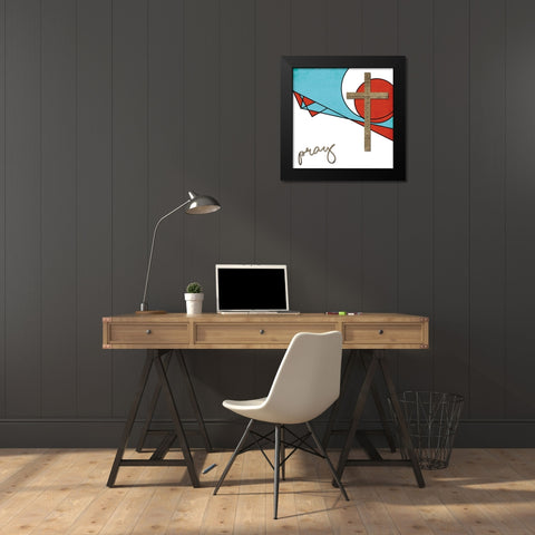 Abstract Pray Black Modern Wood Framed Art Print by Villa, Mlli