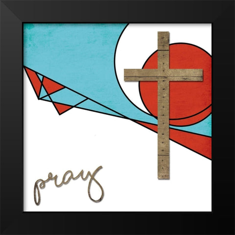 Abstract Pray Black Modern Wood Framed Art Print by Villa, Mlli