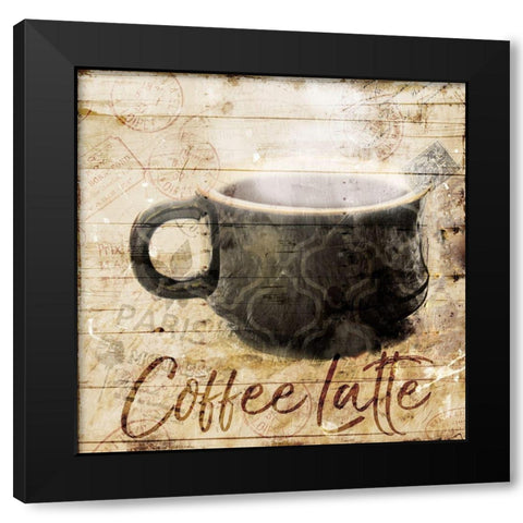 Postcard From Coffee Black Modern Wood Framed Art Print with Double Matting by Villa, Mlli