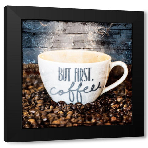 But First Black Modern Wood Framed Art Print with Double Matting by Villa, Mlli