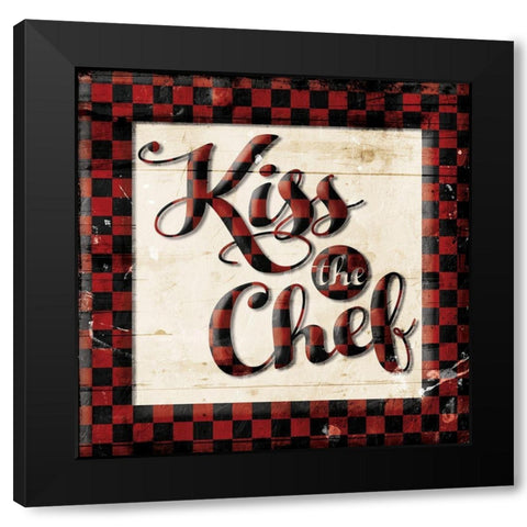 Kiss The Chef Black Modern Wood Framed Art Print with Double Matting by Villa, Mlli