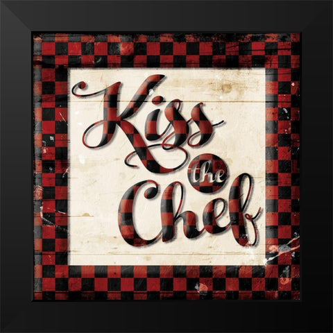 Kiss The Chef Black Modern Wood Framed Art Print by Villa, Mlli