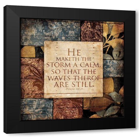 Calm Storm Black Modern Wood Framed Art Print with Double Matting by Villa, Mlli