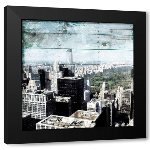 Postcard From Central Black Modern Wood Framed Art Print by Villa, Mlli