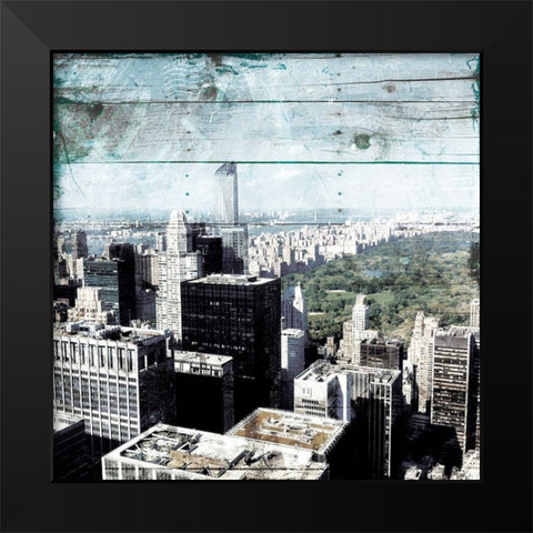 Postcard From Central Black Modern Wood Framed Art Print by Villa, Mlli