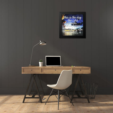 Rejoice Black Modern Wood Framed Art Print by Villa, Mlli