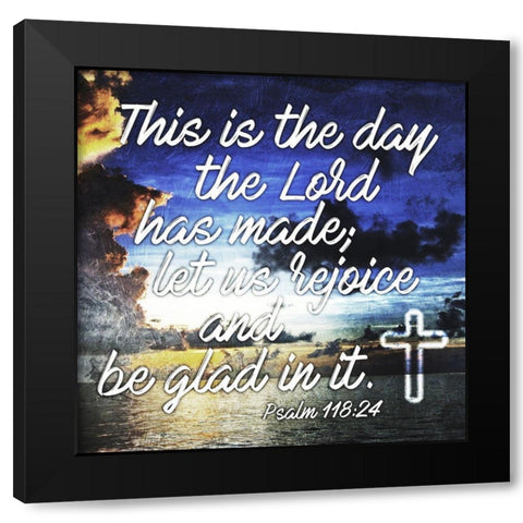 Rejoice Black Modern Wood Framed Art Print with Double Matting by Villa, Mlli
