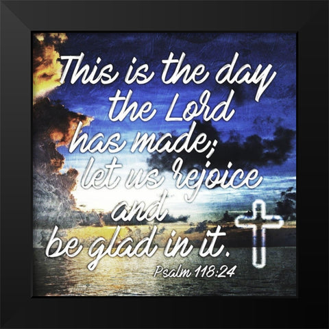 Rejoice Black Modern Wood Framed Art Print by Villa, Mlli