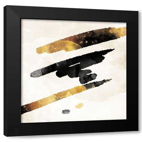 Line Dots Black Modern Wood Framed Art Print by Villa, Milli
