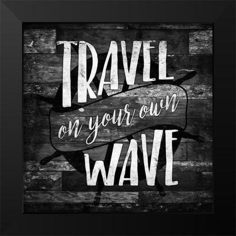 Travel Waves Black Modern Wood Framed Art Print by Villa, Mlli