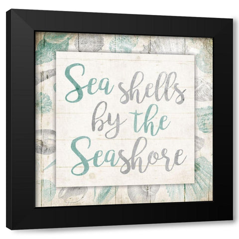 Seashore Black Modern Wood Framed Art Print by Villa, Mlli