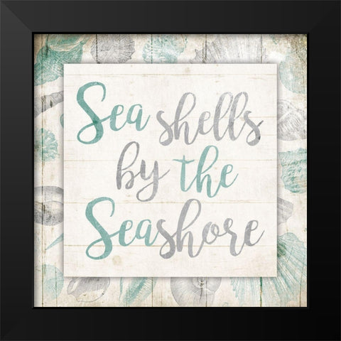Seashore Black Modern Wood Framed Art Print by Villa, Mlli