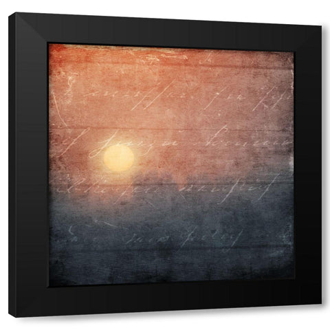 Wooden Sunset Black Modern Wood Framed Art Print with Double Matting by Villa, Mlli