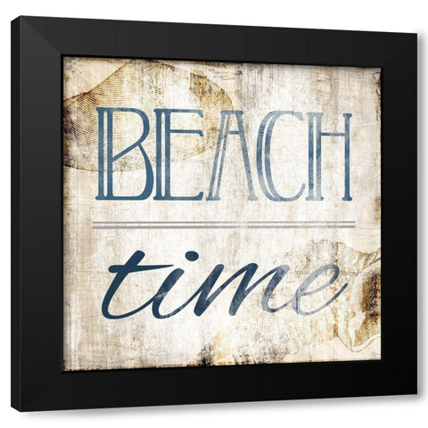 Beach Time Black Modern Wood Framed Art Print by Villa, Mlli