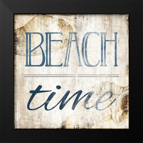 Beach Time Black Modern Wood Framed Art Print by Villa, Mlli