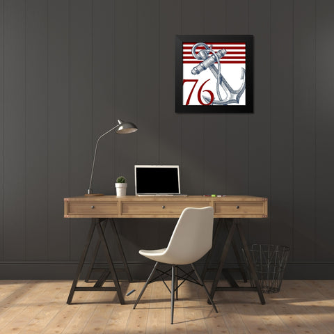 Anchor And Enjoy Black Modern Wood Framed Art Print by Villa, Mlli