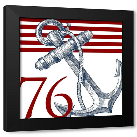 Anchor And Enjoy Black Modern Wood Framed Art Print with Double Matting by Villa, Mlli