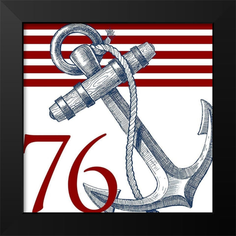 Anchor And Enjoy Black Modern Wood Framed Art Print by Villa, Mlli
