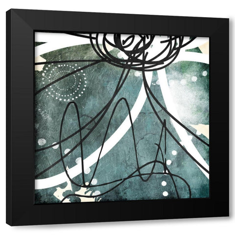 Blue Lines Day One Black Modern Wood Framed Art Print with Double Matting by Villa, Milli