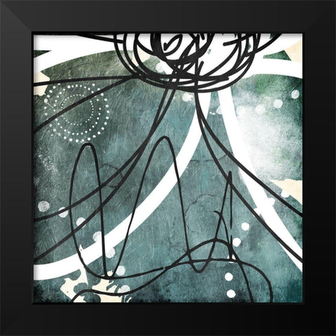 Blue Lines Day One Black Modern Wood Framed Art Print by Villa, Milli