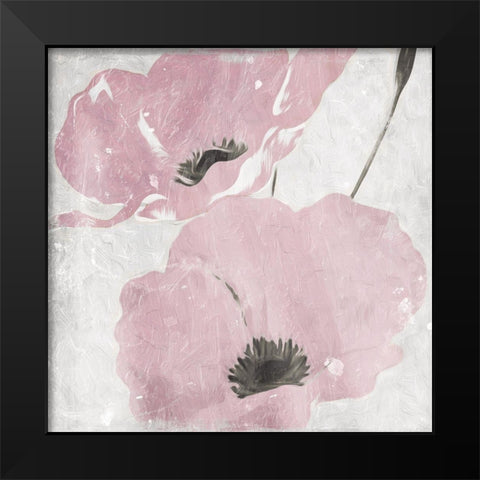 Mellow Blush Floral Black Modern Wood Framed Art Print by Villa, Mlli