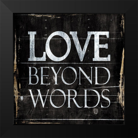 Love Black Modern Wood Framed Art Print by Villa, Mlli