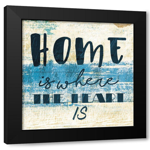 Home Heart Black Modern Wood Framed Art Print with Double Matting by Villa, Mlli