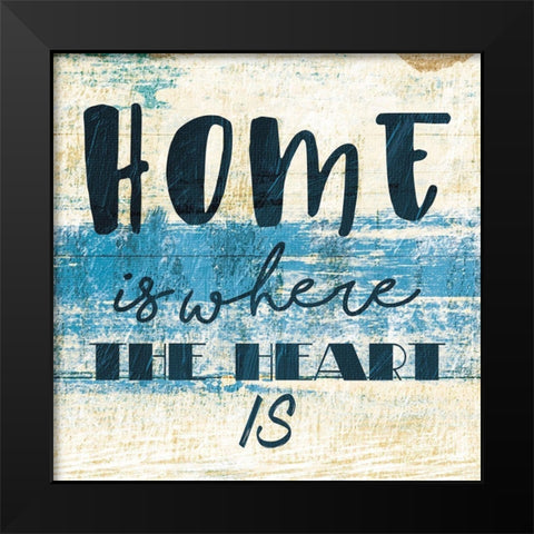 Home Heart Black Modern Wood Framed Art Print by Villa, Mlli