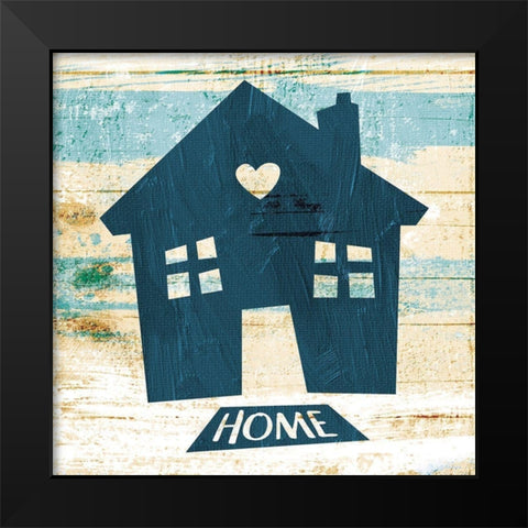 Home Black Modern Wood Framed Art Print by Villa, Mlli