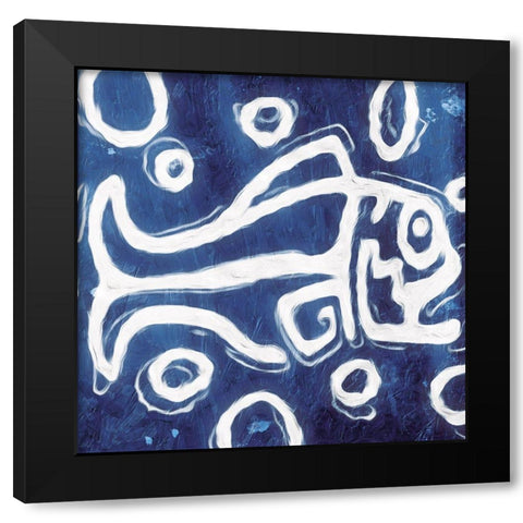 Abstract Fish Black Modern Wood Framed Art Print with Double Matting by Villa, Milli