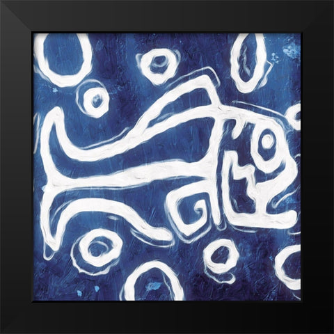 Abstract Fish Black Modern Wood Framed Art Print by Villa, Milli