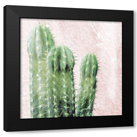 Three Cacti Black Modern Wood Framed Art Print by Villa, Mlli