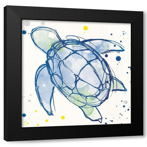 Minimal Sketch Turtle Black Modern Wood Framed Art Print by Villa, Milli