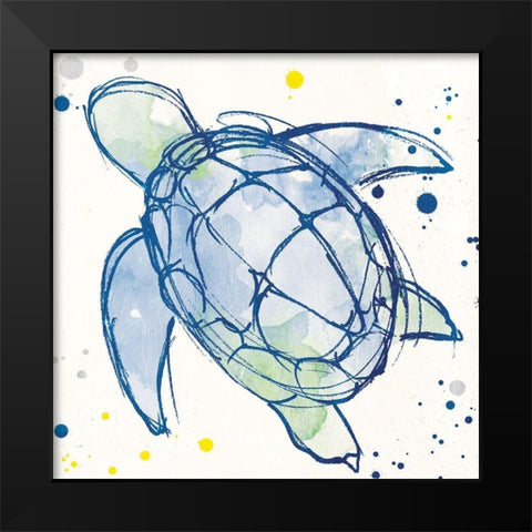 Minimal Sketch Turtle Black Modern Wood Framed Art Print by Villa, Milli