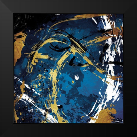Swish Around Black Modern Wood Framed Art Print by Villa, Mlli